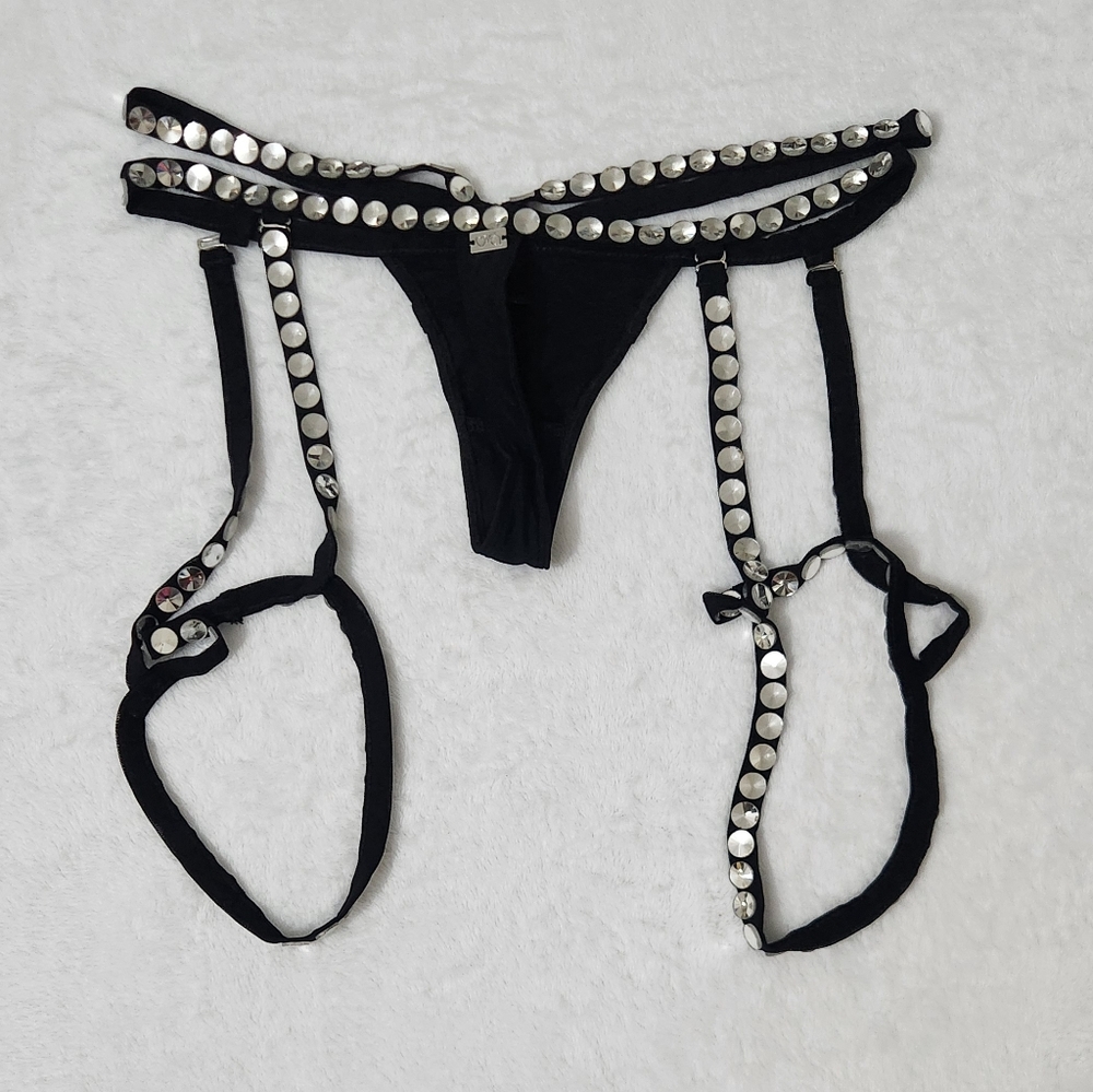 For Love And Lemons Black and White Strappy Panties - Picture 4 of 6